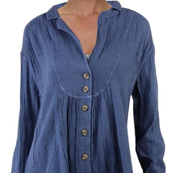 "SOLD" - FREE PEOPLE Button Down Top - Picture 1 of 7